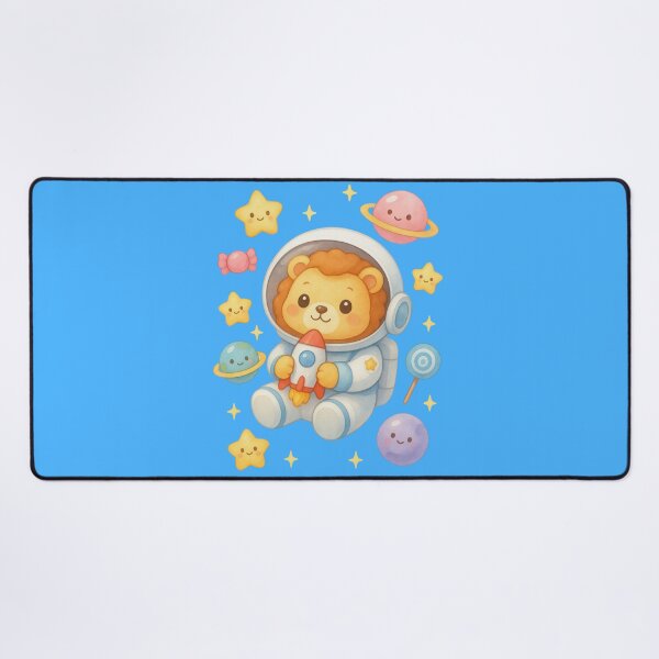 Item preview, Cute Lion Astronaut with Rocket – Kawaii Pastel Space Galaxy Art designed and sold by p-frosty-design.