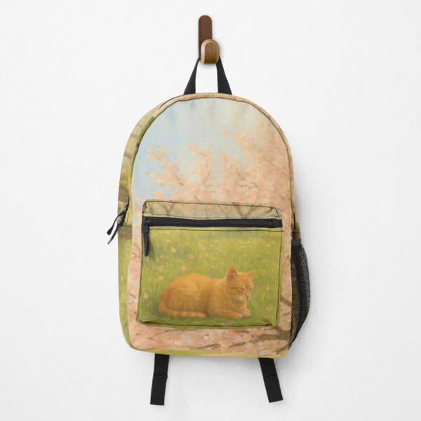Item preview, Orchard Dreams – Cat & Bird Beneath Blossoms designed and sold by PurrfectWhisper.