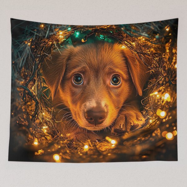 Item preview, Magical Puppy Eyes Christmas Lights Wonder designed and sold by DonaldWaltersxx.