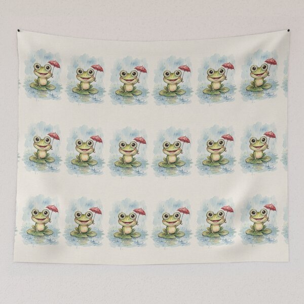 Item preview, Happy frog under an umbrella designed and sold by carlsmart1.