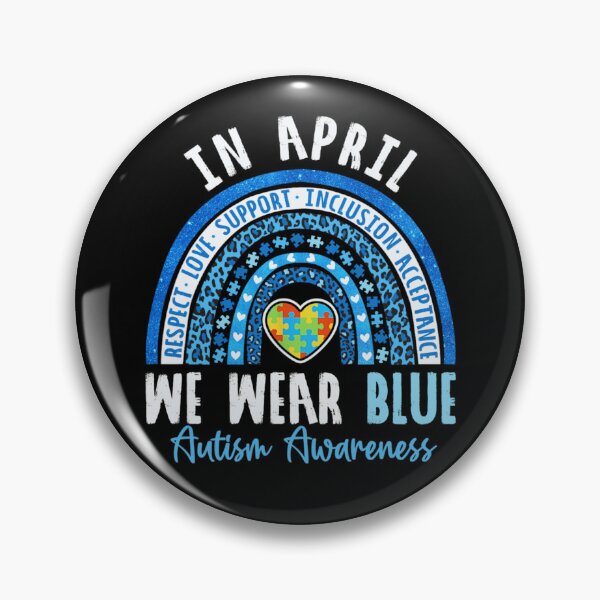 Item preview, Retro Autism Awareness Rainbow - In April We Wear Blue designed and sold by Ali-printshop.