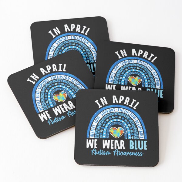 Item preview, Retro Autism Awareness Rainbow - In April We Wear Blue designed and sold by Ali-printshop.