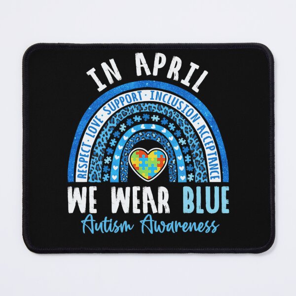 Item preview, Retro Autism Awareness Rainbow - In April We Wear Blue designed and sold by Ali-printshop.