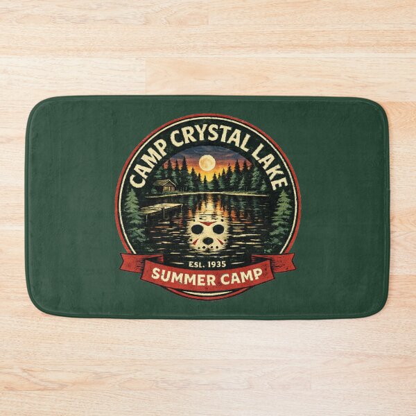 Item preview, Camp Crystal Lake Retro Summer Camp Badge Horror Parody Shirt designed and sold by GhostDawgs.