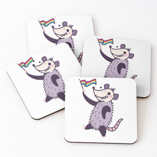 Item preview, Pride Possum - Pan Pride Flag designed and sold by Awesome Opossum Art & Design.