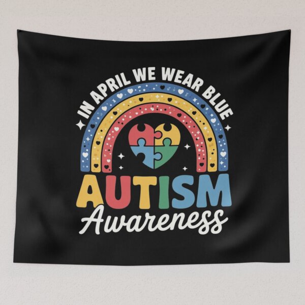 Item preview, Autism Awareness Rainbow In April We Wear Blue Ribbon Autism  designed and sold by Ali-printshop.