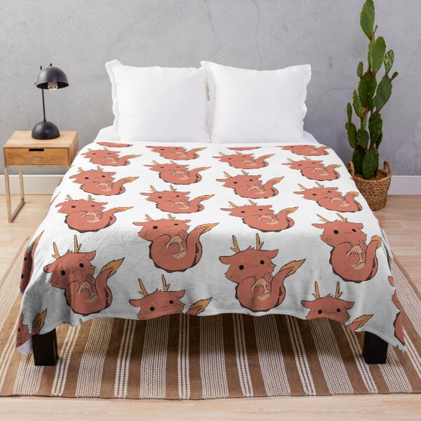 Item preview, Cozy baby dragon - sleepy orange forest dragon designed and sold by aziza-doodles.