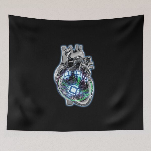 Item preview, Cybernetic Heart Neon Circuit Anatomy designed and sold by powersunlight.