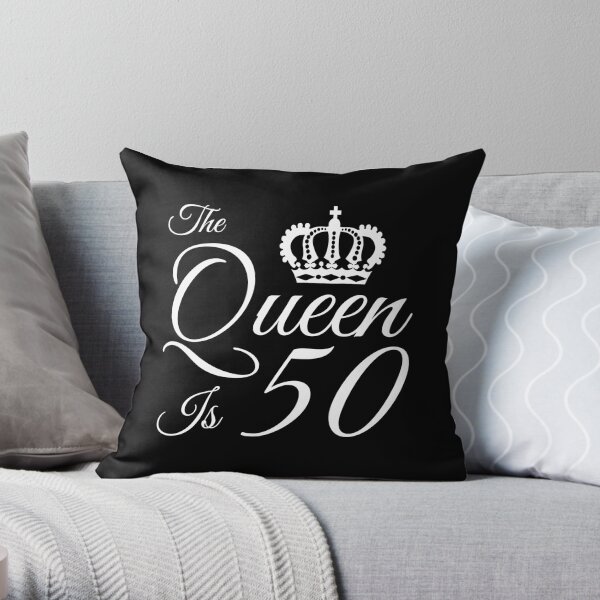 50th Birthday Queen Throw Pillow