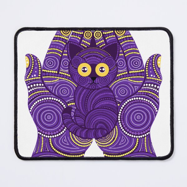 Item preview, Purple Mandala Cat Hands Dot Art designed and sold by Stellar Geometry.