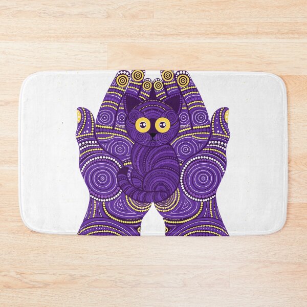 Item preview, Purple Mandala Cat Hands Dot Art designed and sold by Stellar Geometry.