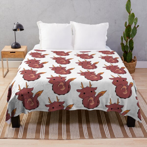 Item preview, Cozy baby dragon - sleepy red forest dragon designed and sold by aziza-doodles.
