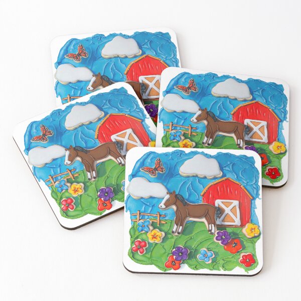 Item preview, Daydreamer Poster Cookie Horse Butterfly Landscape Painting designed and sold by Whimsical Food Paintings by Kim Testone.