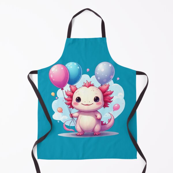 Item preview, Cute Axolotl with Balloons – Kawaii Birthday Axolotl designed and sold by TripleMoonCrafts.