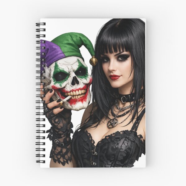 Item preview, Gothic Woman Holding Joker Skull Graphic designed and sold by Shirtaholism.
