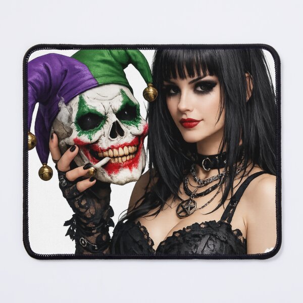 Item preview, Gothic Woman Holding Joker Skull Graphic designed and sold by Shirtaholism.
