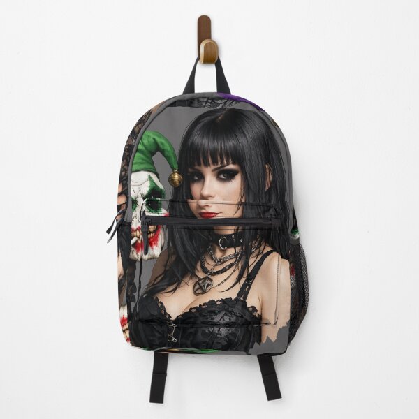 Item preview, Gothic Woman Holding Joker Skull Graphic designed and sold by Shirtaholism.
