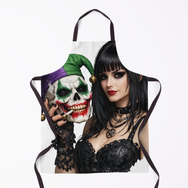Item preview, Gothic Woman Holding Joker Skull Graphic designed and sold by Shirtaholism.