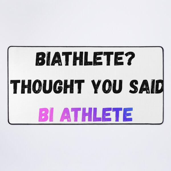 Item preview, bi-athlete? designed and sold by RedBibSkiMemes.