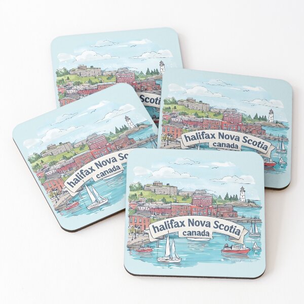 Item preview, Halifax Nova Scotia Canada Cute Watercolor Skyline Landscape designed and sold by HowToCanadian.