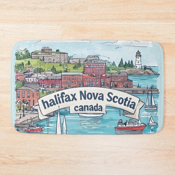 Item preview, Halifax Nova Scotia Canada Cute Watercolor Skyline Landscape designed and sold by HowToCanadian.