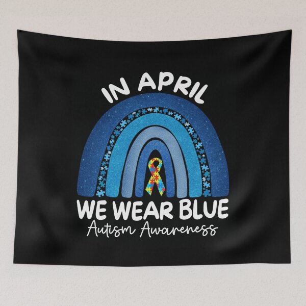Item preview, Autism Awareness Rainbow In April We Wear Blue Ribbon Autism designed and sold by Ali-printshop.