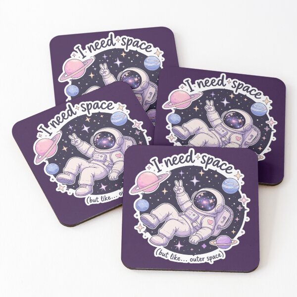 Item preview, Cute Astronaut Aesthetic Sticker – I Need Space (But Like Outer Space) – Pastel Galaxy Design designed and sold by Nubesss.