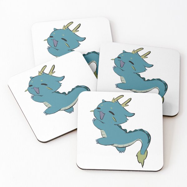 Item preview, Cute happy dragon - magical floating blue baby dragon designed and sold by aziza-doodles.