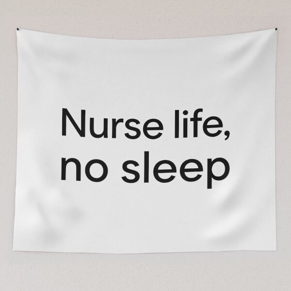 Item preview, Nurse Life No Sleep – Clean Black and White Typography designed and sold by ModdiesColors.