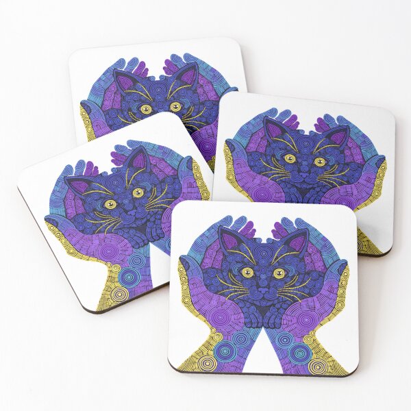 Item preview, Purple Mandala Cat Hands Dot Art designed and sold by Stellar Geometry.