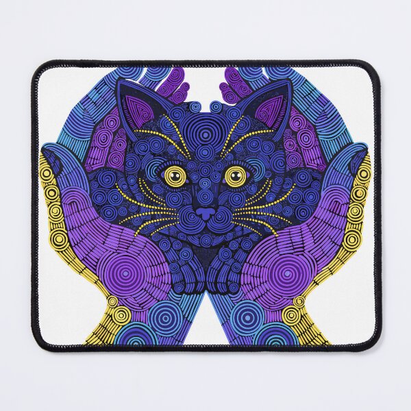 Item preview, Purple Mandala Cat Hands Dot Art designed and sold by Stellar Geometry.