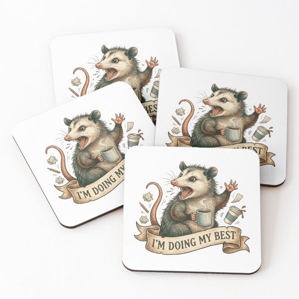 Item preview, Vintage Screaming Opossum - I’m Doing My Best - Retro Storybook Sticker designed and sold by Martinelli-Shop.