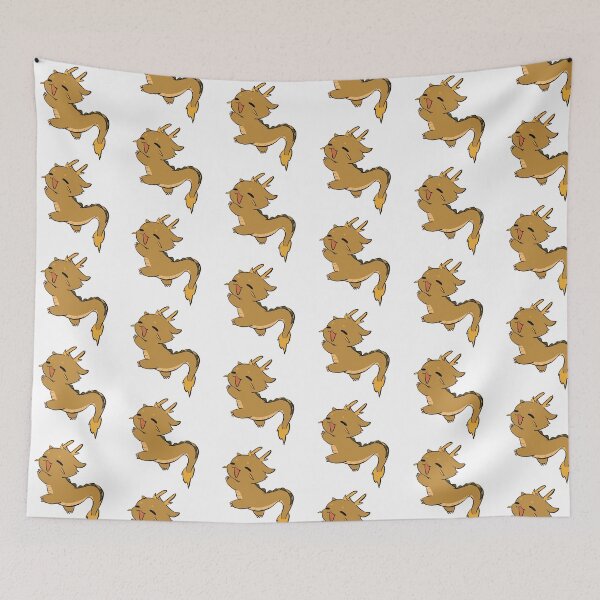 Item preview, Cute happy dragon - magical floating gold baby dragon designed and sold by aziza-doodles.