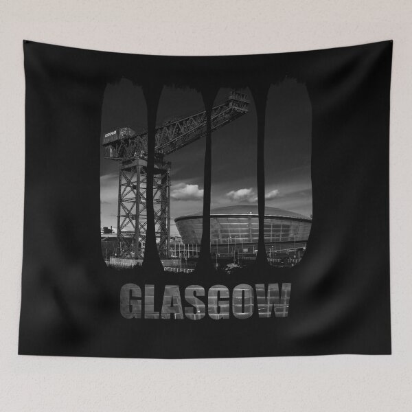 Item preview, Glasgow Cityscape Finnieston Crane & Hydro B&W Art designed and sold by Loom on the Loch.