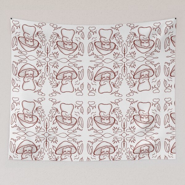 Item preview, Sad Mushroom Pattern Cute Melancholy Characters designed and sold by Pryhozha.