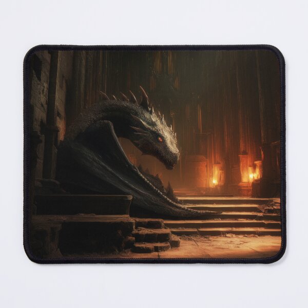 Item preview, Ancient Dragon in Gothic Cathedral, Dark Fantasy Guardian, Medieval Crypt Creature, Cinematic Moody Artwork designed and sold by CosmicAnomaly.