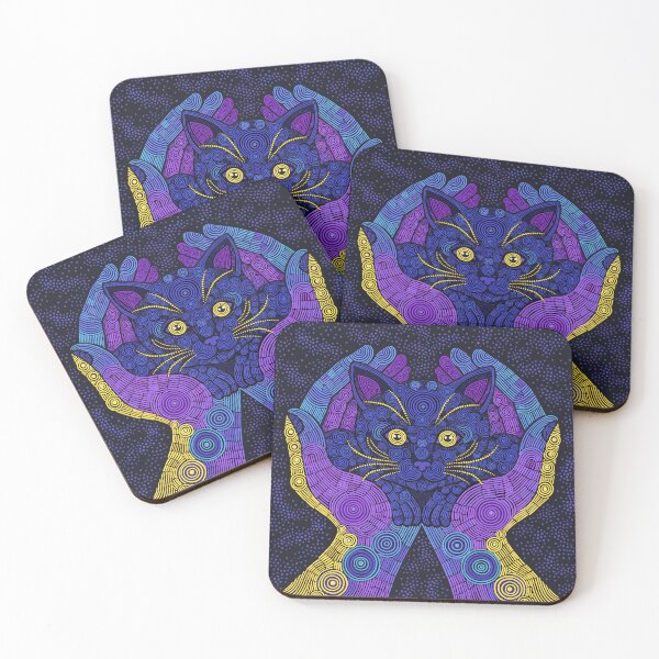 Item preview, Purple Mandala Cat Hands Dot Art designed and sold by Stellar Geometry.