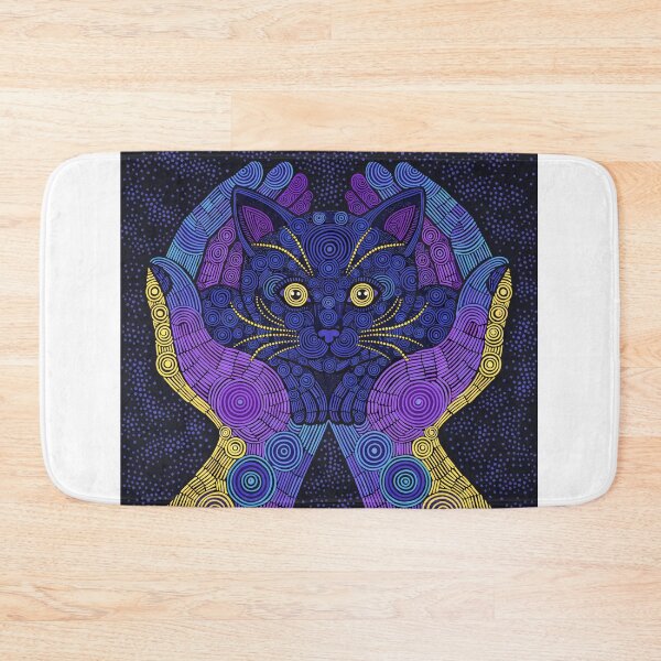Item preview, Purple Mandala Cat Hands Dot Art designed and sold by Stellar Geometry.