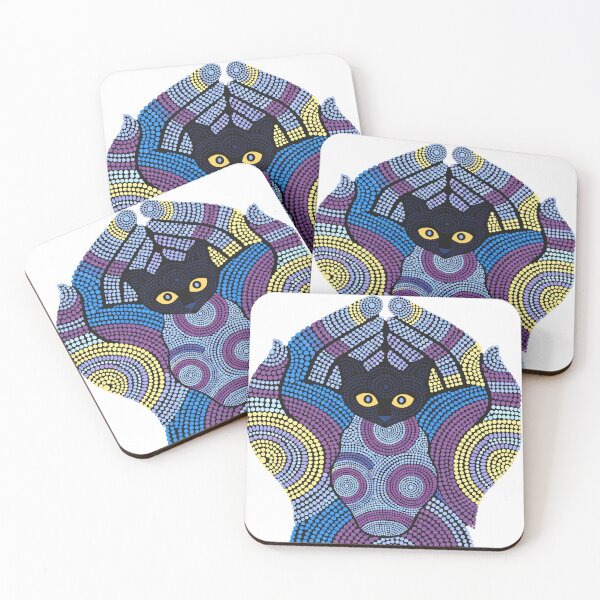 Item preview, Purple Mandala Cat Hands Dot Art designed and sold by Stellar Geometry.