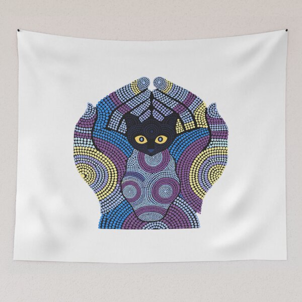 Item preview, Purple Mandala Cat Hands Dot Art designed and sold by Stellar Geometry.
