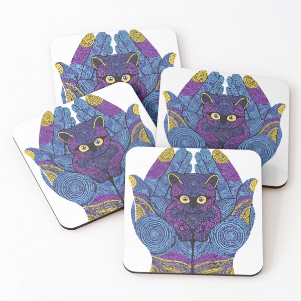 Item preview,  Purple Mandala Cat Hands Dot Art designed and sold by Stellar Geometry.