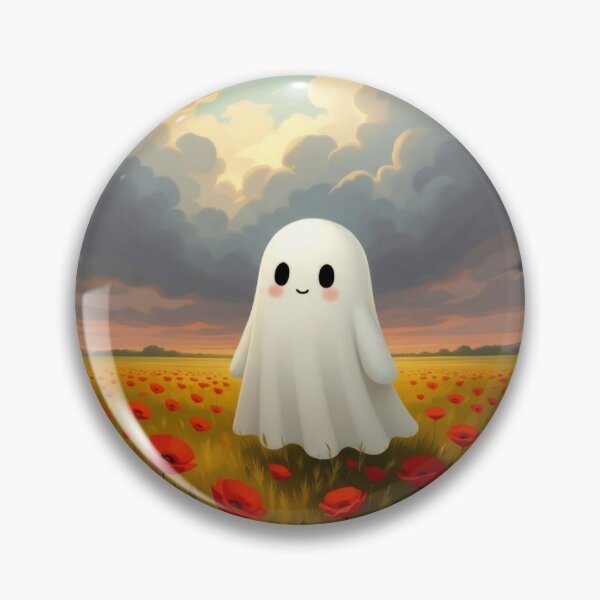 Item preview, Little Ghost in a Poppy Field  designed and sold by Buy us a Coffee Digital Ai Art Design .