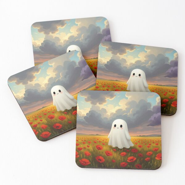 Item preview, Little Ghost in a Poppy Field  designed and sold by Buy us a Coffee Digital Ai Art Design .