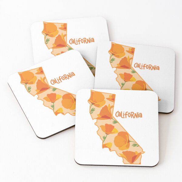 Item preview, California Poppy Flower State Outline | Golden State Wildflower Botanical Illustration | California Nature Gift designed and sold by LaynieBugStickerCo.