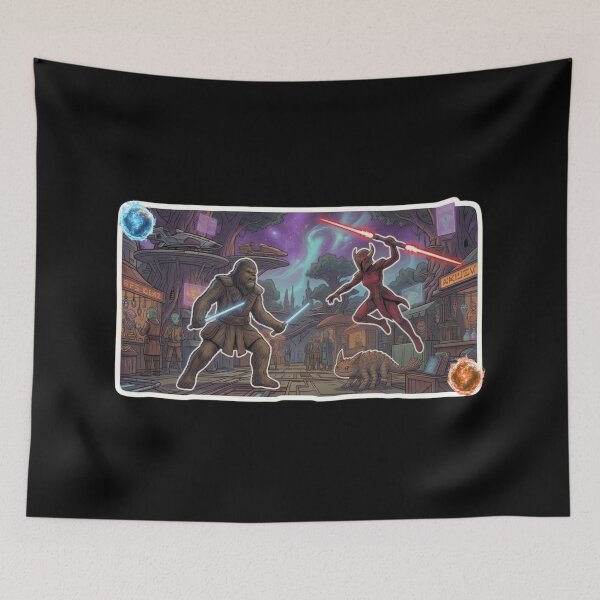 Item preview, Epic Duel Cartoon Caricature Style Wookie and Shadow designed and sold by Rex Vox.