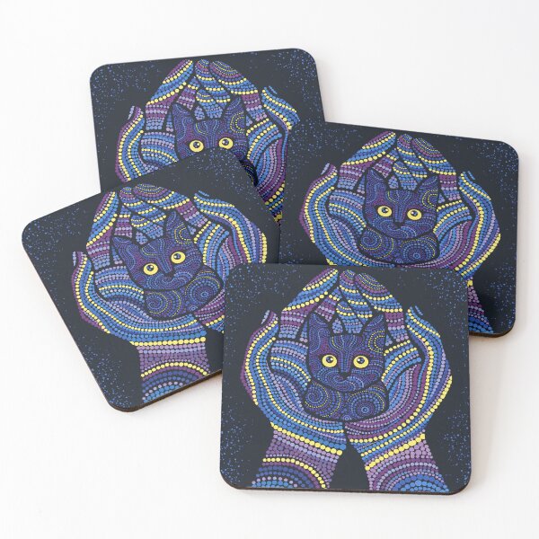 Item preview, Purple Mandala Cat Hands Dot Art designed and sold by Stellar Geometry.