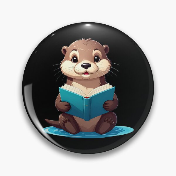 Item preview, Cute Otter Reading a Book – Adorable Bookworm Otter designed and sold by TripleMoonCrafts.