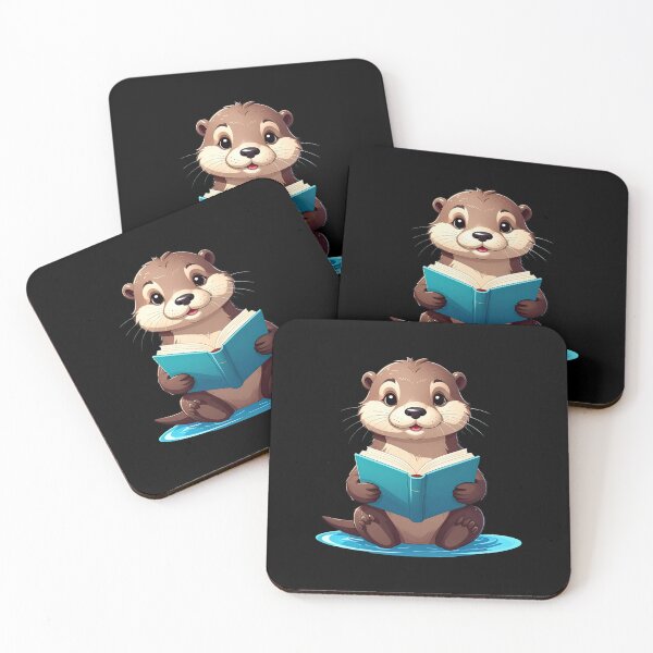 Item preview, Cute Otter Reading a Book – Adorable Bookworm Otter designed and sold by TripleMoonCrafts.