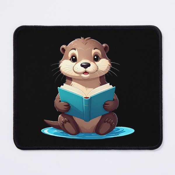 Item preview, Cute Otter Reading a Book – Adorable Bookworm Otter designed and sold by TripleMoonCrafts.