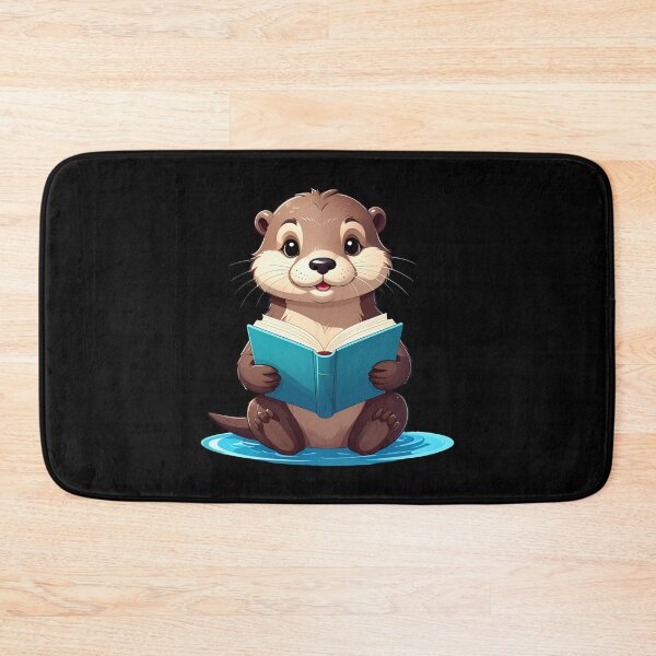 Item preview, Cute Otter Reading a Book – Adorable Bookworm Otter designed and sold by TripleMoonCrafts.